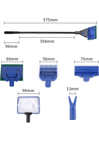 5'i 1 Arada Stil Balık Tankı Temizleme Aracı Akvaryum Temizleme Seti Balık Ağı Çakıl Taraması Yosun Kazıyıcı Çim Çatalı Akvaryum Aksesuarları (Yurt Dışından)