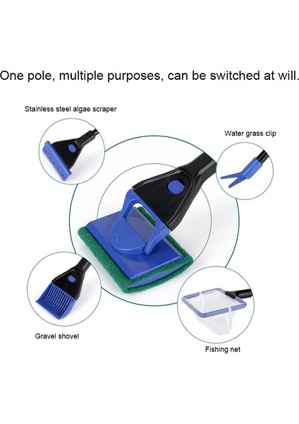 5'i 1 Arada Stil Balık Tankı Temizleme Aracı Akvaryum Temizleme Seti Balık Ağı Çakıl Taraması Yosun Kazıyıcı Çim Çatalı Akvaryum Aksesuarları (Yurt Dışından) modelleri