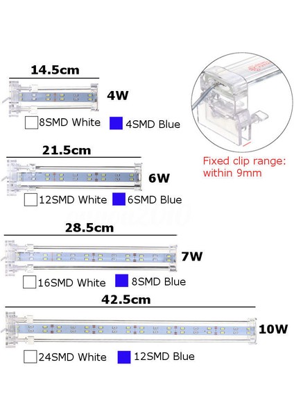 D30 Stili LED Akvaryum Işığı Kelepçe Bitki Büyüme Balık Tankı Aydınlatma Mavisi Beyaz Lamba 220V (Yurt Dışından) indirimleri