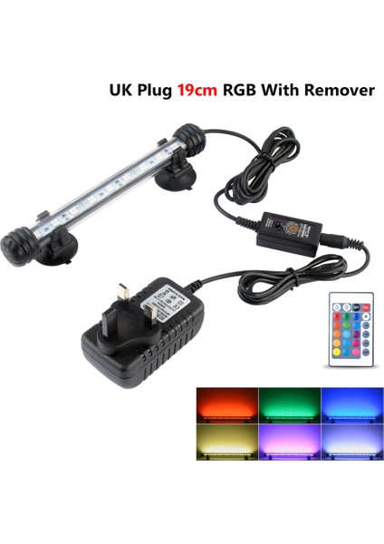 19 cm Rgb Ingiltere Stili Usukeu Fiş Rgb Renkli Akvaryum LED Çubuk Işık Su Geçirmez Balık Tankı Işık cm Sualtı Lambası Smd Uzaktan Kumanda ile (Yurt Dışından)