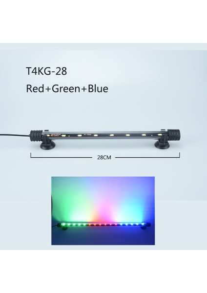 28 cm Rgb Stili Akvaryum Işıklı LED Su Geçirmez Balık Tankı Işık Dalış Balık Lambası Akvaryumlar Dekor Aydınlatma Bitki Lambası (Yurt Dışından)