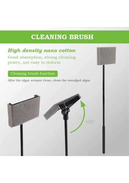 TYPE3-110CM Stili Akvaryum Temizleme Araçları Akvaryum Tankı Temizleme Seti Balık Ağı Kaya Taraması Yosun Kazıyıcı Çatal Sünger Fırça Cam Temizleyici Kiti (Yurt Dışından) fiyatları