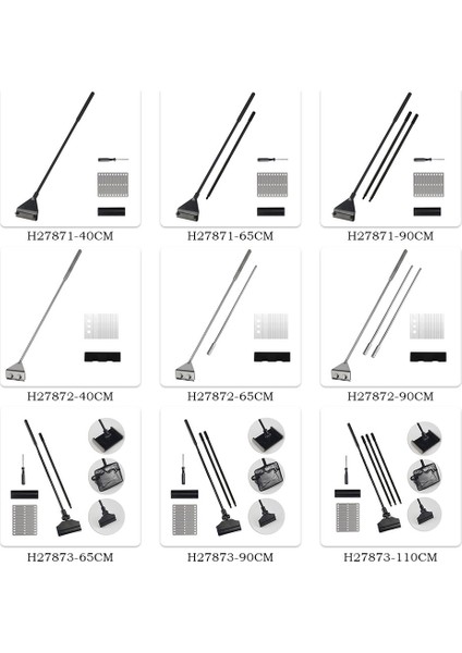 TYPE3-110CM Stili Akvaryum Temizleme Araçları Akvaryum Tankı Temizleme Seti Balık Ağı Kaya Taraması Yosun Kazıyıcı Çatal Sünger Fırça Cam Temizleyici Kiti (Yurt Dışından) modelleri