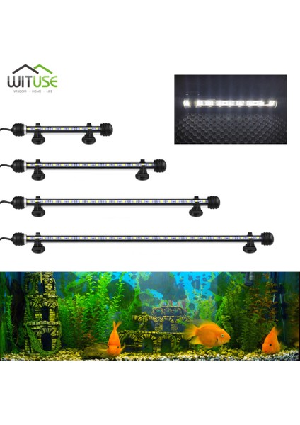 48CM Beyaz Ingiltere Stili Abd Ab Takı Eu Takı Akvaryum Işık LED Su Geçirmez Balık Tankı Beyaz Işık Su Altı Balık Lambası Akvaryumlar Dekor Lambası cm Ac (Yurt Dışından) fırsatları