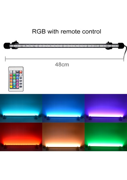 Rgb 48CM Tarzı 110V 220V Su Geçirmez Akvaryum Işığı LED Balık Tankı Lambası Sualtı Daldırma Balık Aydınlatma Akvaryum Dekor Bitki Aksesuarı (Yurt Dışından)