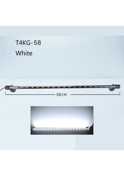 58CM Beyaz Stil Akvaryum Işık LED Su Geçirmez Balık Tankı Işık Sualtı Balık Lambası Akvaryumlar Dekor Aydınlatma Bitki Lambası (Yurt Dışından)