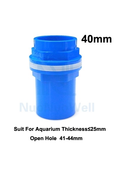 40 mm Mavi Stil Nuonuo Iyi Akvaryum Havuz Tapa Bağlantı Parçası Balık Tankı Deniz Boru Drenaj Bağlantısı mm Çözücü Kaynak (Yurt Dışından)