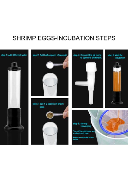 Akvaryum Artemia Yumurtaları ve Incübatörü Seti - Brine Shrimp Eggken (Yurt Dışından)