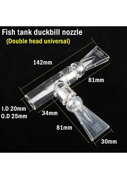 Çift Ördek Gagası Tarzı 1 Adet mm Akvaryum Balık Tankı Oksijenleme Pompası Derece Ayarlanabilir Ördek Gagası Su Çıkış Memesi Akvaryum Boru Bağlantısı (Yurt Dışından)