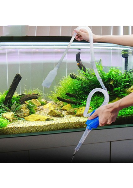 MAVI28CM Tarzı Taşınabilir Balık Tankı Pompa Vakum Su Değişim Sifon Pompa Akvaryum Temizlik Borusu Için Su Değişim Aracı (Yurt Dışından)