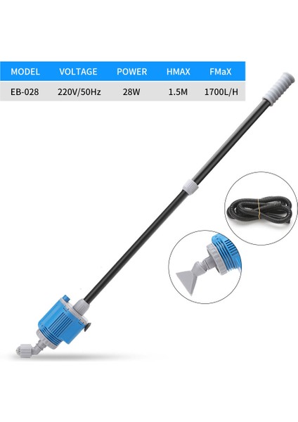 EB-028-A Stili Au Fişi Elektrikli Akvaryum Su Değişim Pompası Temizlik Araçları Balık Tankı Su Değiştirici Çakıl Temizleyici Sifon Filtre Pompası (Yurt Dışından)