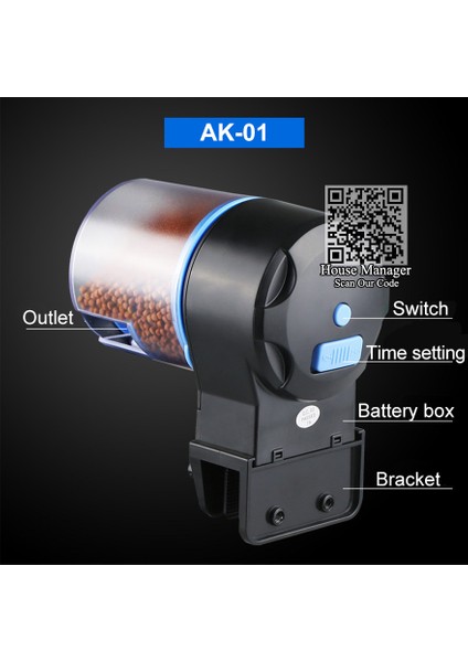 Besleyici Ak-02 Stili Pil Dahil Değil Sünger Kaplumbağa Tankı Için Otomatik Yem Dağıtıcı - Türkçe (Yurt Dışından) modelleri