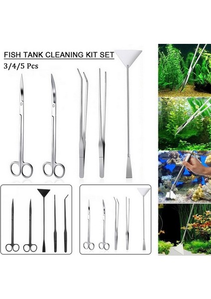 Tip-7 Tarzı Akvaryum Aracı Seti Cımbız ve Makas Paslanmaz Çelik Tamir Aracı Sucul Bitki Akvaryumu Akvaryum Bakım Seti (Yurt Dışından)