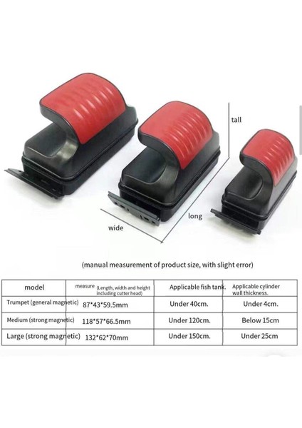 M Tarzı Balık Tankı Güçlü Manyetik Temizlik Fırçası Süspansiyonlu Güçlü Manyetik Fırça ve Kazıyıcı ile Balık Tankı Yosunu Temizleme Akvaryum Aksesuarı (Yurt Dışından)