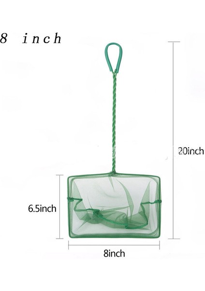 8 Inç Tarzı Taşınabilir Balık Ağı Uzun Sap Kare Akvaryum Aksesuarları Balık Tankı Iniş Ağı Balık Float Nesneler Temizleme Aracı (Yurt Dışından)