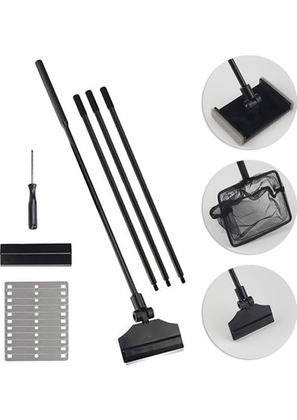 TYPE2-40CM Stili Paslanmaz Çelik Akvaryum Yosun Temizleyici Balık Tankı Kazıyıcı Bıçak Suda Bitki Ot Temizleme Araçları Temizleme Kiti Seti (Yurt Dışından)