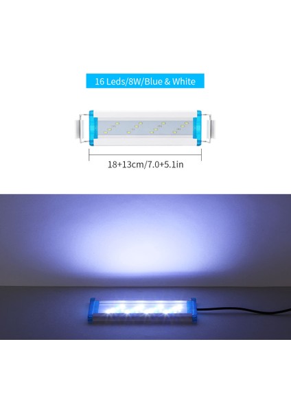 18CM 8W Ab Stili Ultra-Ince Akvaryum Mavi Beyaz Işık Balık LED Lambası Peyzaj Ekolojik Tank Çerçeve Lambası Masaüstü Akvaryum Sucul Bitkiler Lambası (Yurt Dışından)