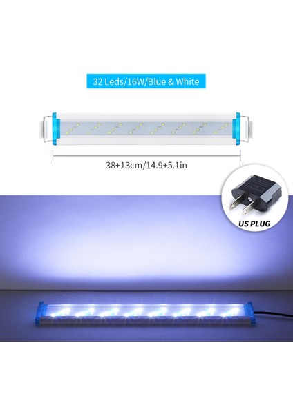 SDW-B40BW-ABD Stili Akvaryum LED Işık Süper Ince Balık Tankı Su Bitkisi Peyzaj Büyüme Aydınlatma Parlak Klip Lambası cm Için Balık Tankı (Yurt Dışından)