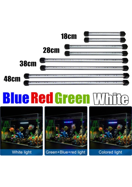28CM 11 Inç Stili 8.5W 56 Ledler Akvaryum LED Işık Balık Tankı Işıkları Lamba Su Altında Mavi Yeşil Kırmızı Beyaz Renkli Zamanlayıcı Dimmer Parlaklık (Yurt Dışından) fırsatları