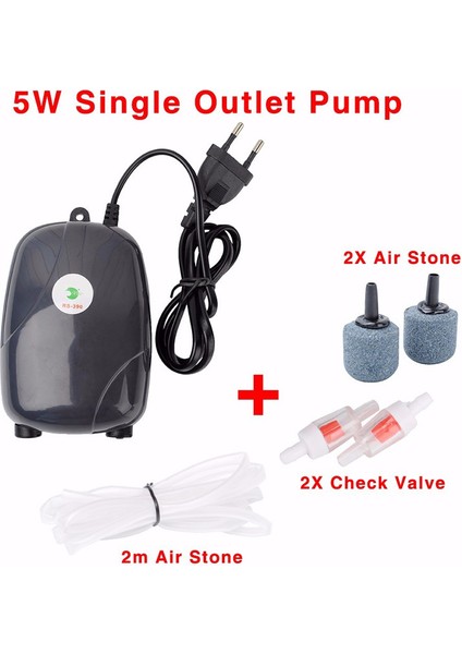 5W Tarzı 220V Mini Kompresör Akvaryum Filtre Balık Tankı Su Ürünleri Tek Çift Çıkış Oksijen Hava Pompası (Yurt Dışından)