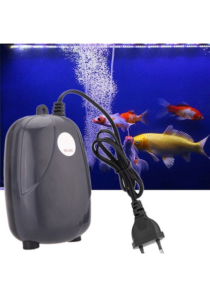 5W Tarzı 220V Mini Kompresör Akvaryum Filtre Balık Tankı Su Ürünleri Tek Çift Çıkış Oksijen Hava Pompası (Yurt Dışından) fiyatları