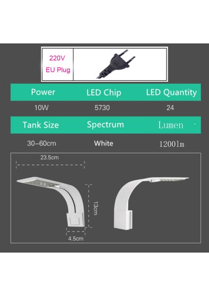 X5 W-W Eu-Fiş Stili Süper Ince Akvaryum LED Aydınlatma Clip On Çift Lambalı Taze Su Bitkileri Büyüme Işığı LED Akvaryum Nano Balık Tankları Için (Yurt Dışından)