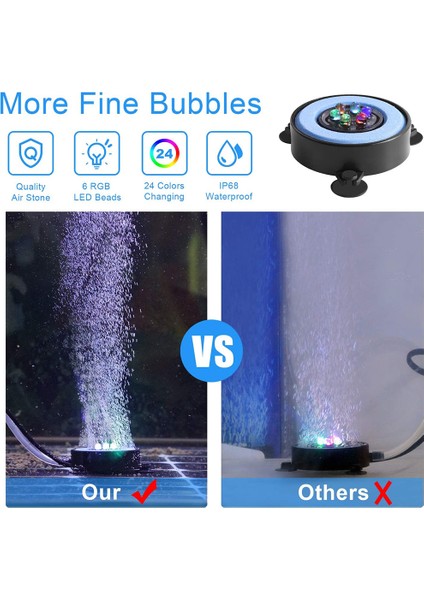 Pembe Tarzı LED Akvaryum Lambası Hava Kabarcıklı Işık Renk Değiştiren Taş Akvaryum Işığı Coral Balık Tankı Için Oksijen Yapma Akvaryum Lambası (Yurt Dışından) indirimleri