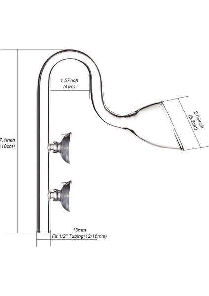13 mm Akış Stili Fzone Sualtı Cam Lily Boru Yüzey Temizleyici Giriş ve Çıkış - Akvaryum Filtre Sistemi Ada Için (Yurt Dışından) modelleri
