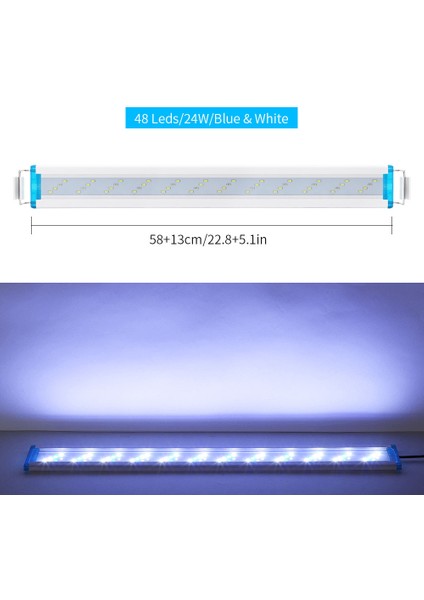 58CM Ab Fiş Stili Akvaryum LED Işıklı Süper Ince Genişletilebilir Su Bitkisi Işığı Su Geçirmez Klipsli Lamba Için Balık Tankı (Yurt Dışından)
