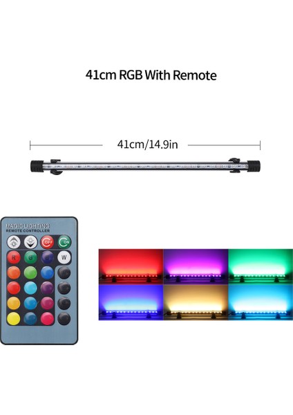 SZD-Q40RM Ab Fiş Stili Rgb Akvaryum Lambası cm Uzaktan Kumandalı Dalış Lambası Renkli Lamba Bitkiler Için Lamba Balık Tankı Gerekli Amfibi Kullanım (Yurt Dışından)