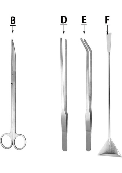 A-4 Stili Akvaryum Temizleme Araçları Paslanmaz Çelik Makas ve Cımbız Su Bitkileri Budama ve Güzelleştirme Balık Tankı Temizleme Aracı Kiti (Yurt Dışından)