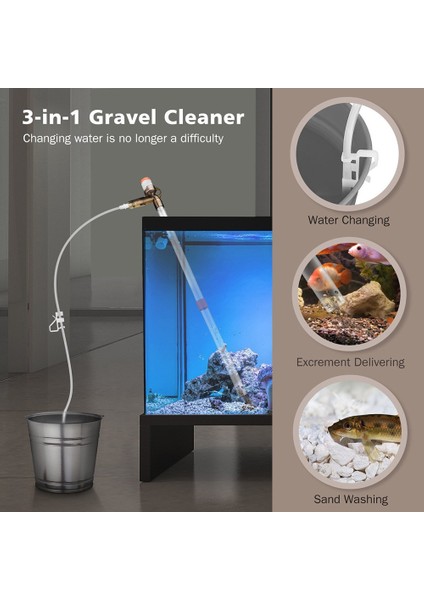 Beyaz Stil Akvaryum Çakıl Temizleyici Hızlı Su Değiştirme Balık Tankı Kum Temizleyici Seti Kir Emici Su Değiştirme Kum Yıkama Ts1 (Yurt Dışından)