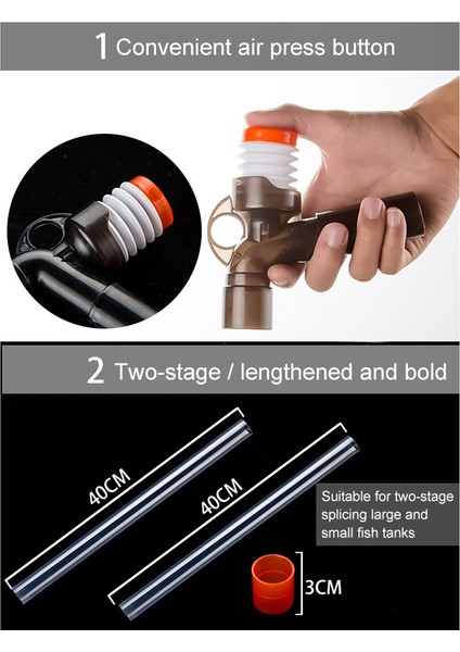 Beyaz Stil Akvaryum Çakıl Temizleyici Hızlı Su Değiştirme Balık Tankı Kum Temizleyici Seti Kir Emici Su Değiştirme Kum Yıkama Ts1 (Yurt Dışından) fırsatları