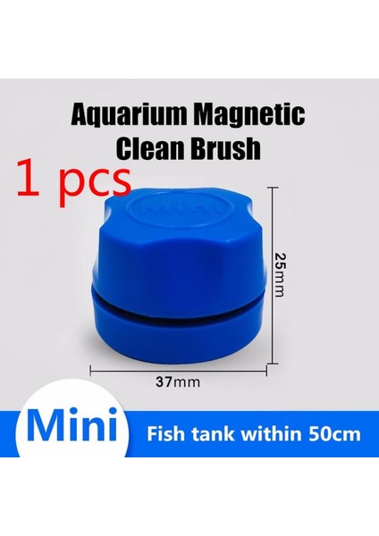 1 Mavi Stil Sıcak Mini Akvaryum Balık Tankı Manyetik Temiz Yüzen Cam Fırça Algı Sıyırıcı Eğri Cam Temizleyici Pencere Mıknatıs Temizleme Aracı (Yurt Dışından)