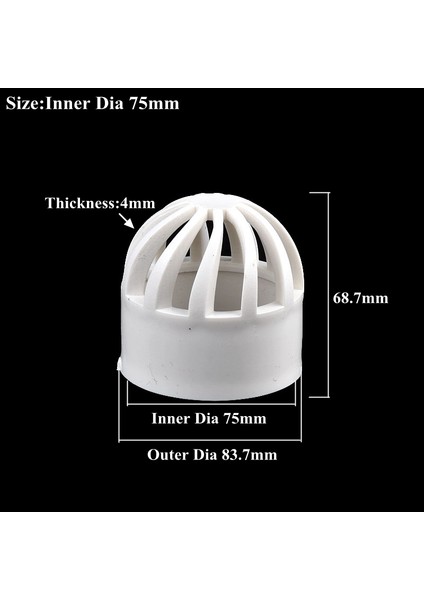 Iç Çap 75MM Stili 3 Parça Pvc Hava Kanalı Havalandırma Kapağı Akvaryum Balık Tankı Geçirgen Ekran Filtre Ekran Boru Bağlantı Parçaları (Yurt Dışından)