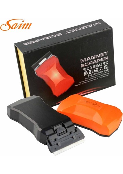 Turuncu Tarzı Grafik Olarak 3.5 Manyetik Fırça Akvaryum Balık Tankı Cam Yosun Temizleyici Temizleyici Acuario Pencere Temizleme Manyetik Fırça Akvaryum Araçları Seti (Yurt Dışından)