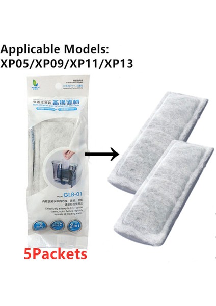 5packets (10 Adet) Tarzı Akvaryum Aktif Karbon Sünger Filtre Kartuşları XP03,XP Şelale Filtre Yedek Pamuk Malzeme (Yurt Dışından)