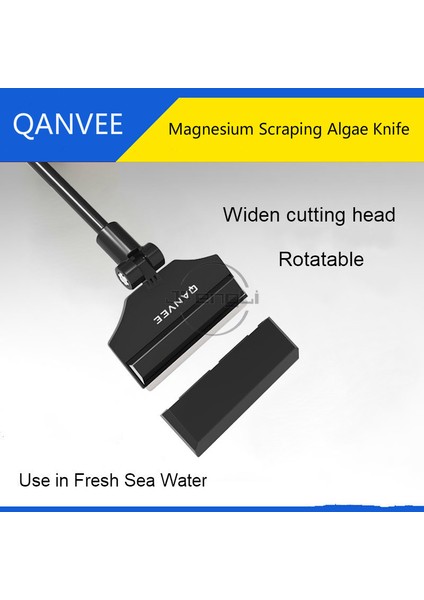 Uzatma Çubuğu 17CM Stili Qanvee Alüminyum Magnezyum Alaşımı Dönebilen Yosun Kazıyıcı Fırça Balık Tankı Su Bitkileri Taze Deniz Suyu Temizleme - (Yurt Dışından)
