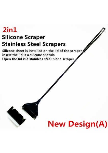 A-420MM (2in1) Stili Paslanmaz Çelik Akvaryum Yosun Temizleyici Balık Tankı Silikon Temizleyici Bıçak Sucul Bitki Ot Temizleme Aracı Kiti (Yurt Dışından) modelleri
