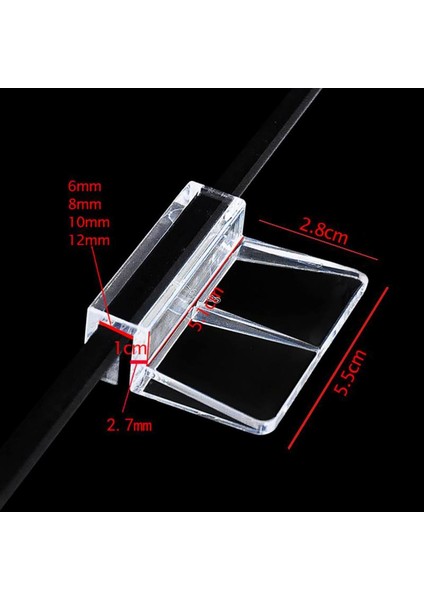 12 mm Tarzı 4 Adet Balık Akvaryum Pet Parçaları Akvaryum Balık Tankı Akrilik Klips Cam Kapağı mm Destek Tutucu (Yurt Dışından)