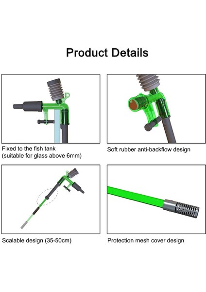 Uzatma Çubuğu 24CM Tarzı Akvaryum Sifon Emme Temizleyici Balık Tankı Otomatik Su Değiştirme Vakum Yeni Akvaryum Temizleyici Akvaryum Değiştirici Çakıl Temizleyici (Yurt Dışından) fırsatları