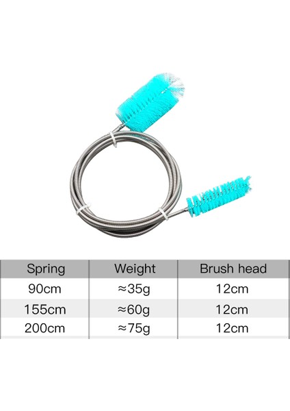 Yeşil Stil 90CM 2m Boru Temizleme Fırçası Hava Tüpü Esnek Çift Uçlu Hortum Akvaryum Aksesuarları Tank Temizleyici Su Filtresi Naylon Bükülebilir Araçlar (Yurt Dışından)