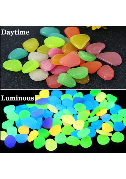No.7 Tarzı 200 Adet Akvaryum Süs Taşları Işıldayan Koyu Taşlar Bahçe Süsü Için Glow In The Dark Luminous Çakıl Taşları (Yurt Dışından) fiyatları
