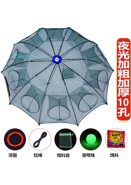 10 Delik Stili Katlanabilir Taşınabilir 20 Delikli Balık Ağı Ağ Ağlama Yengeç Tuzakı Karides Yavru Yengeç Yem Tuzağı Kafesler Ağlar Aracı (Yurt Dışından)