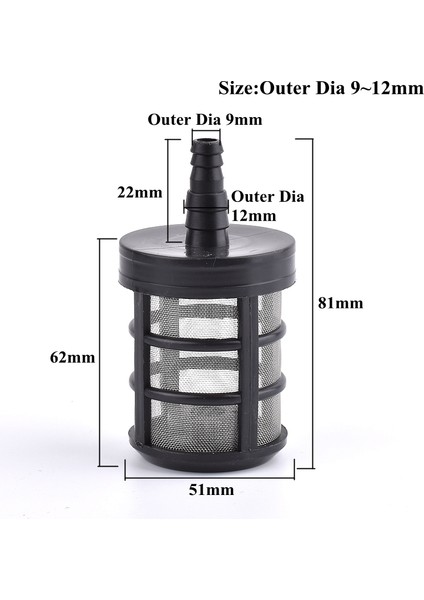Od 9-12MM Stili 1 Bilgisayar 7~14MM Balık Tankı Filtresi Paslanmaz Çelik Filtre Mesh Akvaryum Tankı Giriş Giriş Su Pompası Filtreleri Bahçe Sulama Hortumu Bağlantısı (Yurt Dışından)