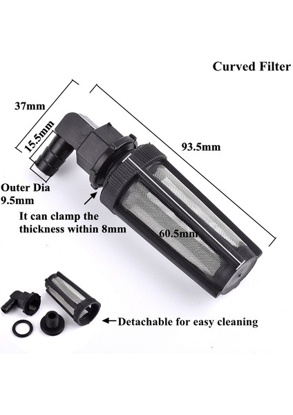 Od 9-12MM Stili 1 Bilgisayar 7~14MM Balık Tankı Filtresi Paslanmaz Çelik Filtre Mesh Akvaryum Tankı Giriş Giriş Su Pompası Filtreleri Bahçe Sulama Hortumu Bağlantısı (Yurt Dışından) fırsatları