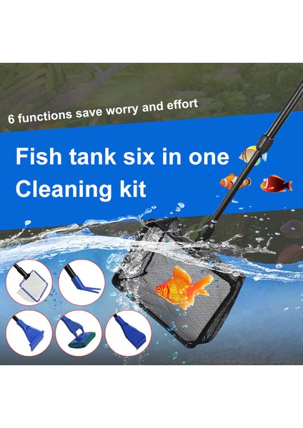 1 Takım Stili Xs Beden Balık Ağı Temizleme Teli Kazıyıcı Su Pipeti Kelepçe Balık Kasesi Fırça Cam Temizleme Aracı Yüksek Akvaryum Tankı Temizleme Seti (Yurt Dışından)