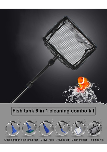 1 Takım Stili Xs Beden Balık Ağı Temizleme Teli Kazıyıcı Su Pipeti Kelepçe Balık Kasesi Fırça Cam Temizleme Aracı Yüksek Akvaryum Tankı Temizleme Seti (Yurt Dışından) fırsatları