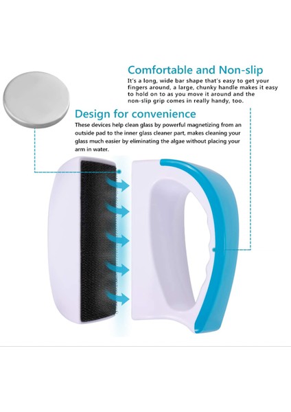 S Stilini Yükseltin Manyetik Akvaryum Balık Tankı Cam Yosun Temizleyici Pencere Temizleyici Sünger Temiz Fırça Yüzen Çiziksiz Kaymaz Manyetik (Yurt Dışından) modelleri