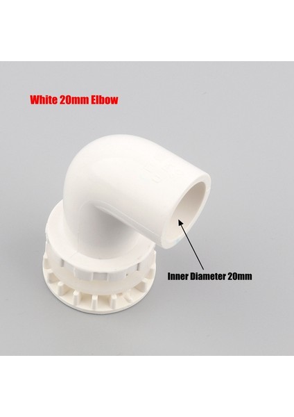 Beyaz 20MM Dirsek Stili 6 Adet mm Pvc Doğrudan Dizi Dirsek Güçlü Drenaj Bağlayıcı Akvaryum Havuz Su Balık Tankı Drenaj Düz Taban Filtre Birleşim Boru (Yurt Dışından)